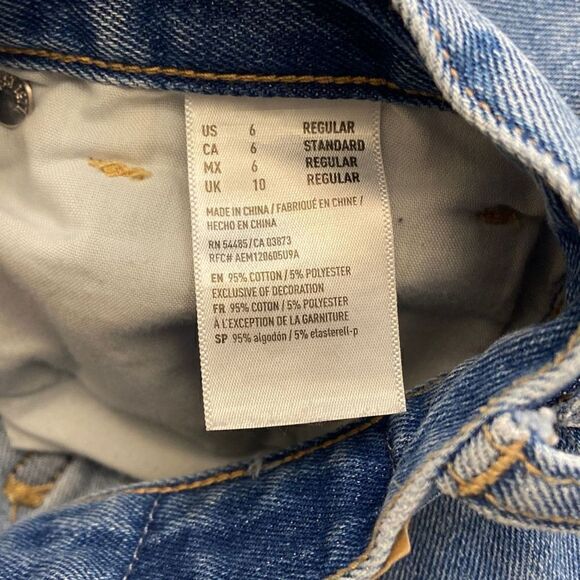 American Eagle Light Wash Skinny Jeans Distressed Size 6 - Picture 4 of 4